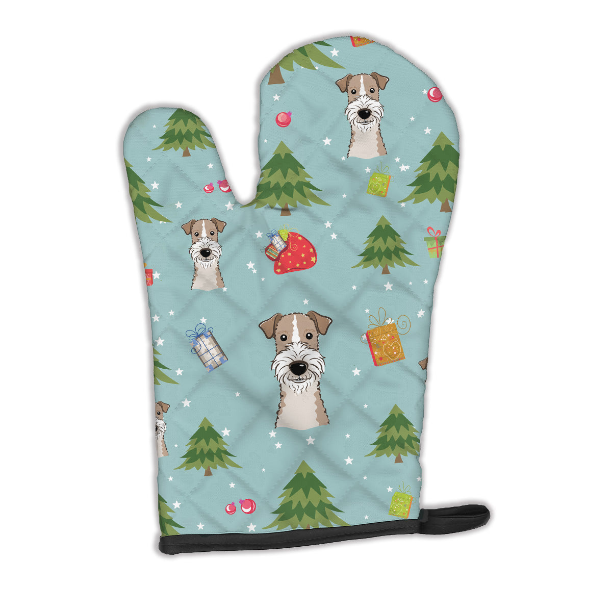 Christmas Wire Haired Fox Terrier Oven Mitt BB5036OVMT  the-store.com.