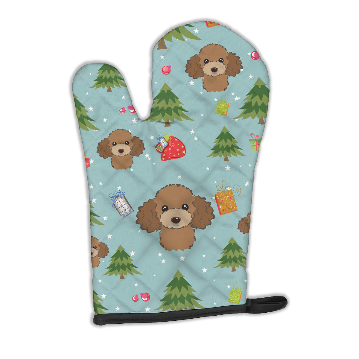 Christmas Chocolate Brown Poodle Oven Mitt BB5045OVMT  the-store.com.