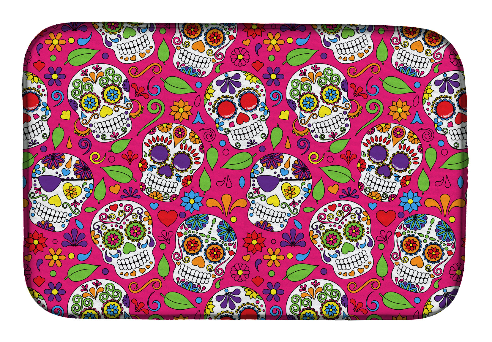 Day of the Dead Pink Dish Drying Mat BB5115DDM