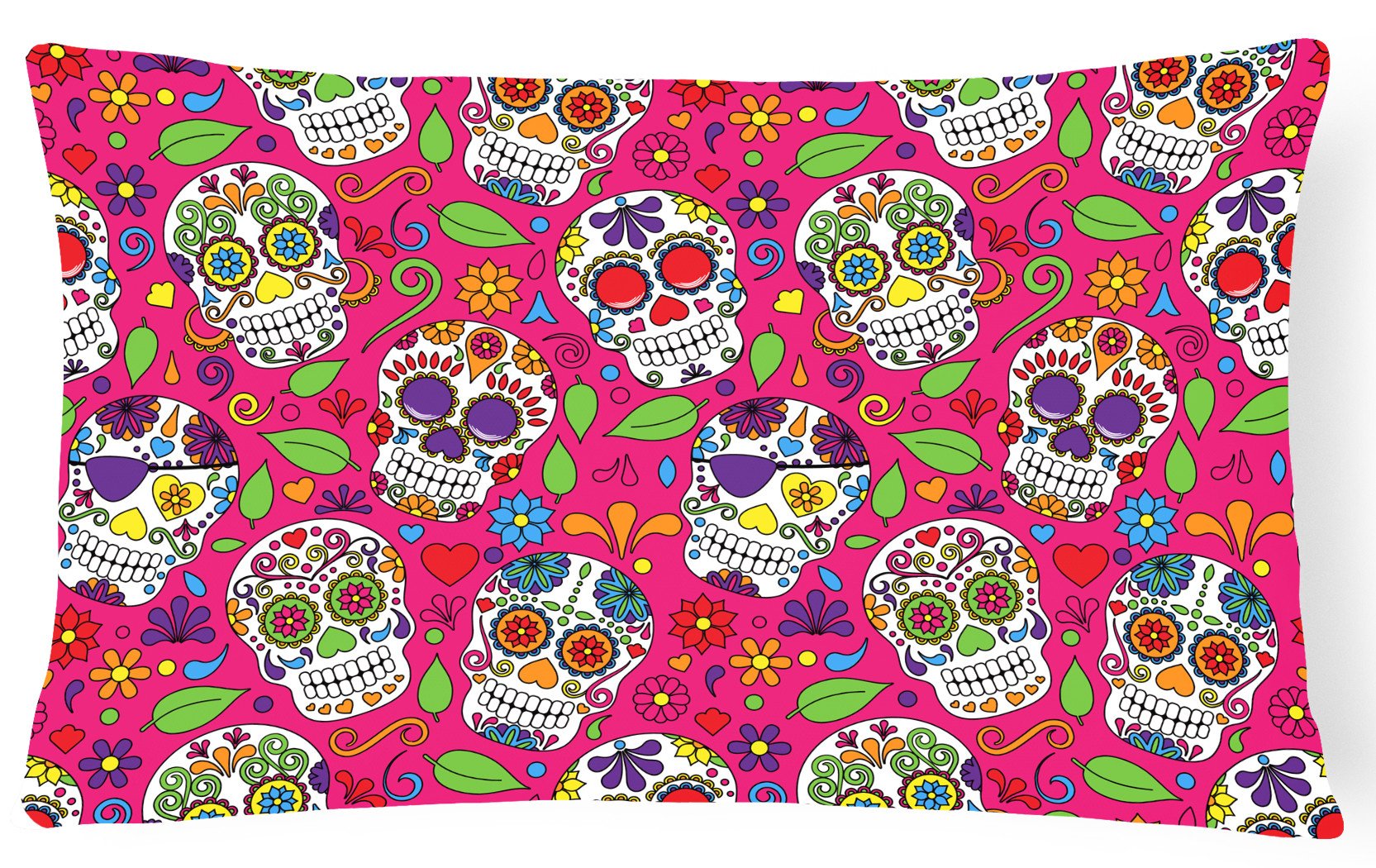 Day of the Dead Pink Canvas Fabric Decorative Pillow BB5115PW1216 by Caroline's Treasures