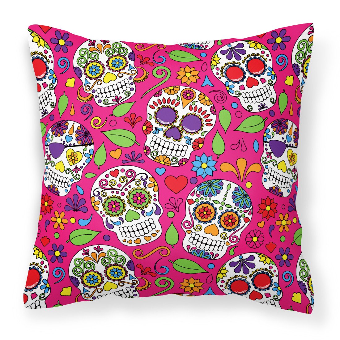 Day of the Dead Pink Fabric Decorative Pillow BB5115PW1818 by Caroline's Treasures