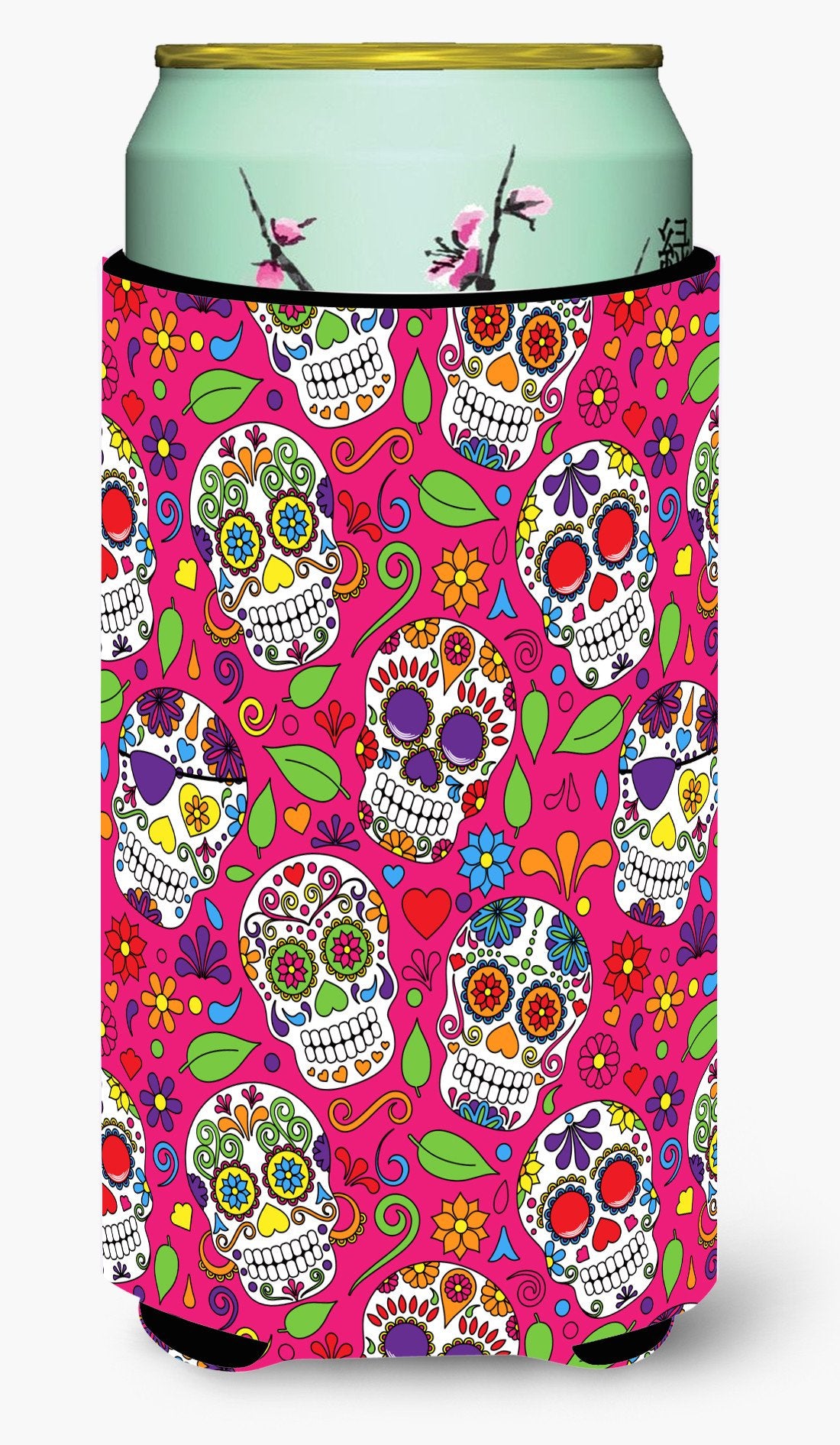 Day of the Dead Pink Tall Boy Beverage Insulator Hugger BB5115TBC by Caroline&#39;s Treasures