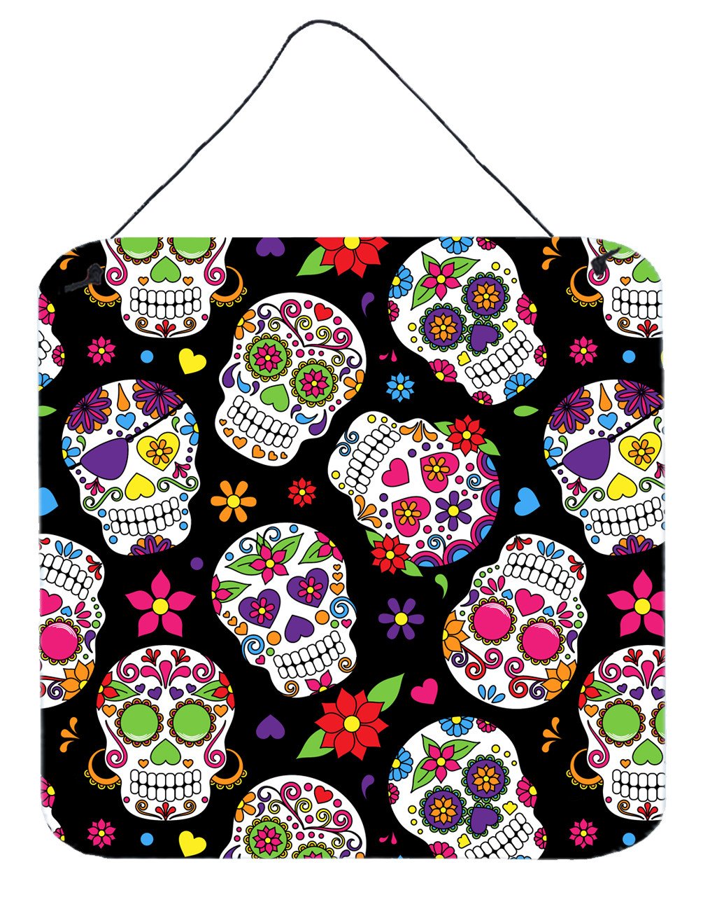 Day of the Dead Black Wall or Door Hanging Prints BB5116DS66 by Caroline's Treasures