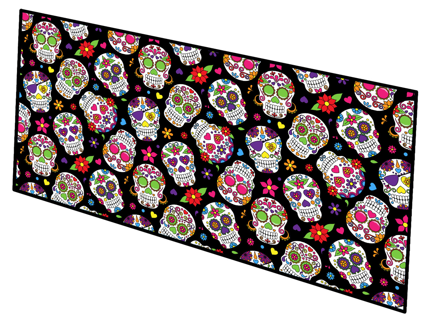 Day of the Dead Black Indoor or Outdoor Runner Mat 28x58 - the-store.com