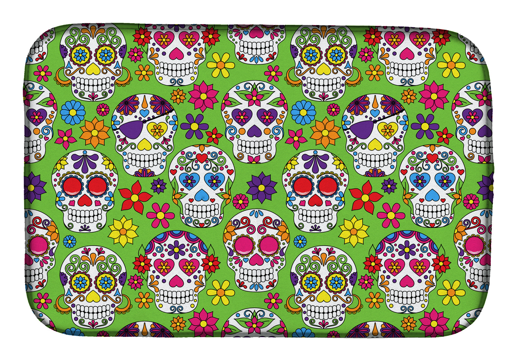 Day of the Dead Green Dish Drying Mat BB5117DDM  the-store.com.