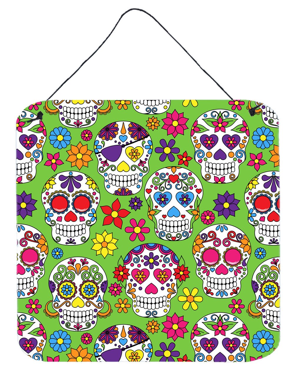 Day of the Dead Green Wall or Door Hanging Prints BB5117DS66 by Caroline's Treasures