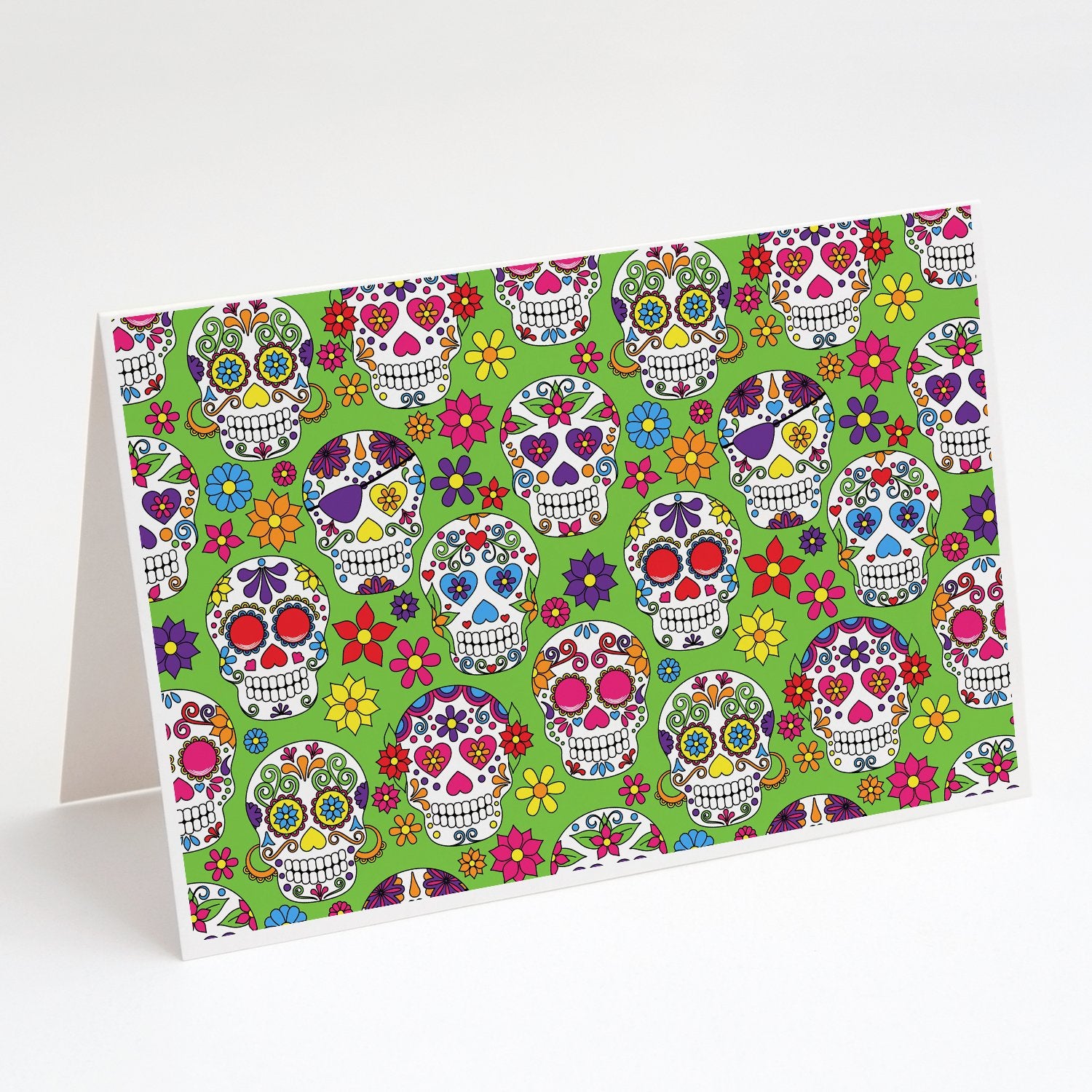 Buy this Day of the Dead Green Greeting Cards and Envelopes Pack of 8