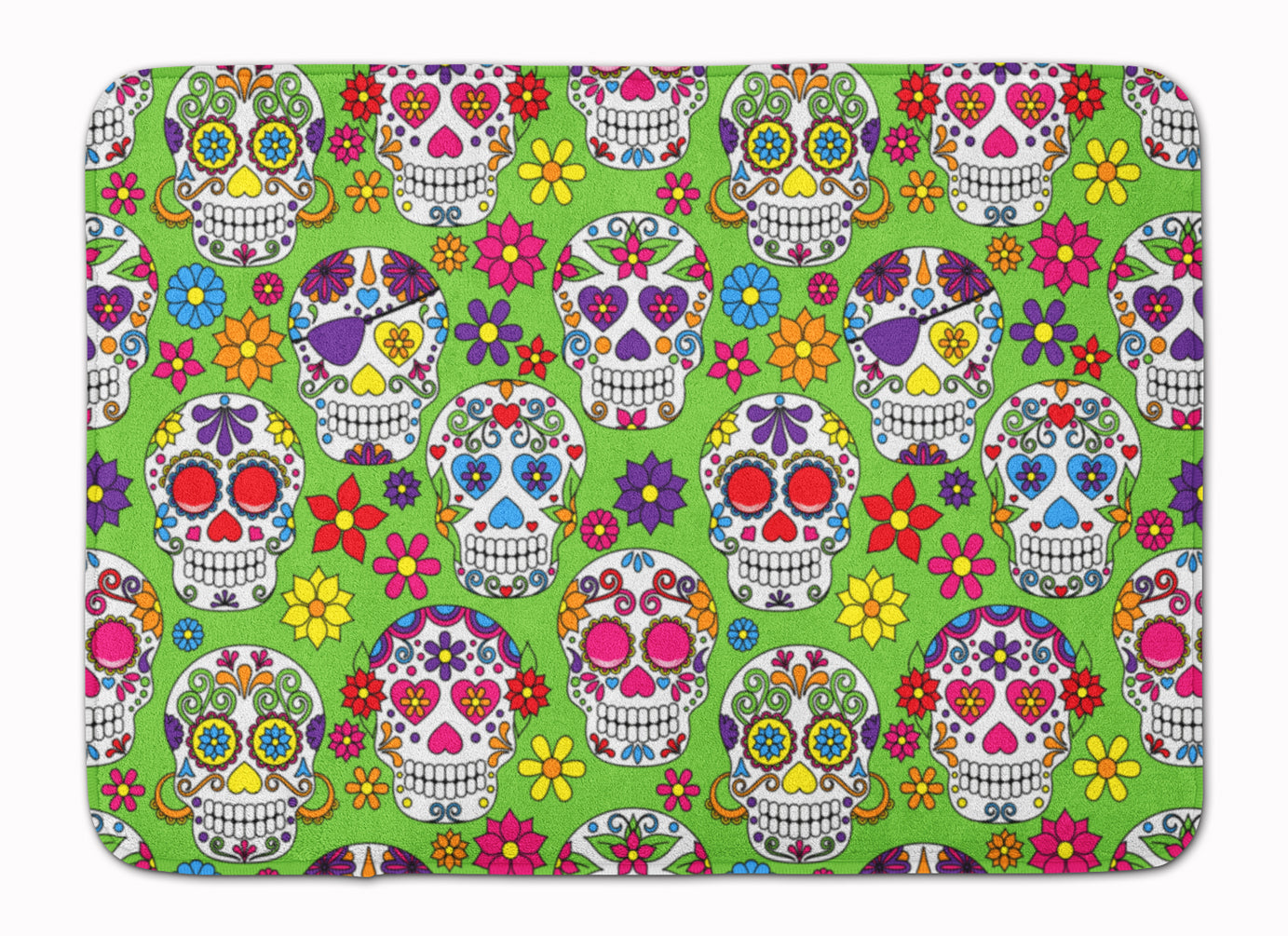 Day of the Dead Green Machine Washable Memory Foam Mat BB5117RUG - the-store.com