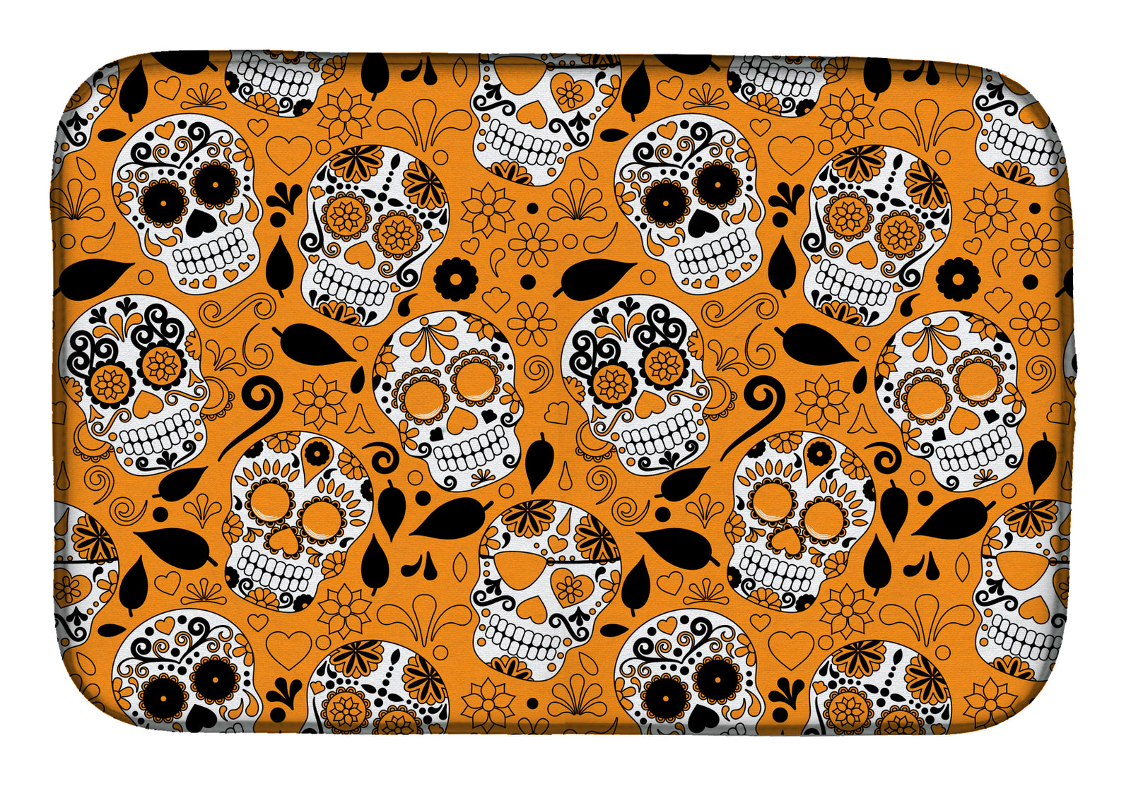 Day of the Dead Orange Dish Drying Mat BB5118DDM