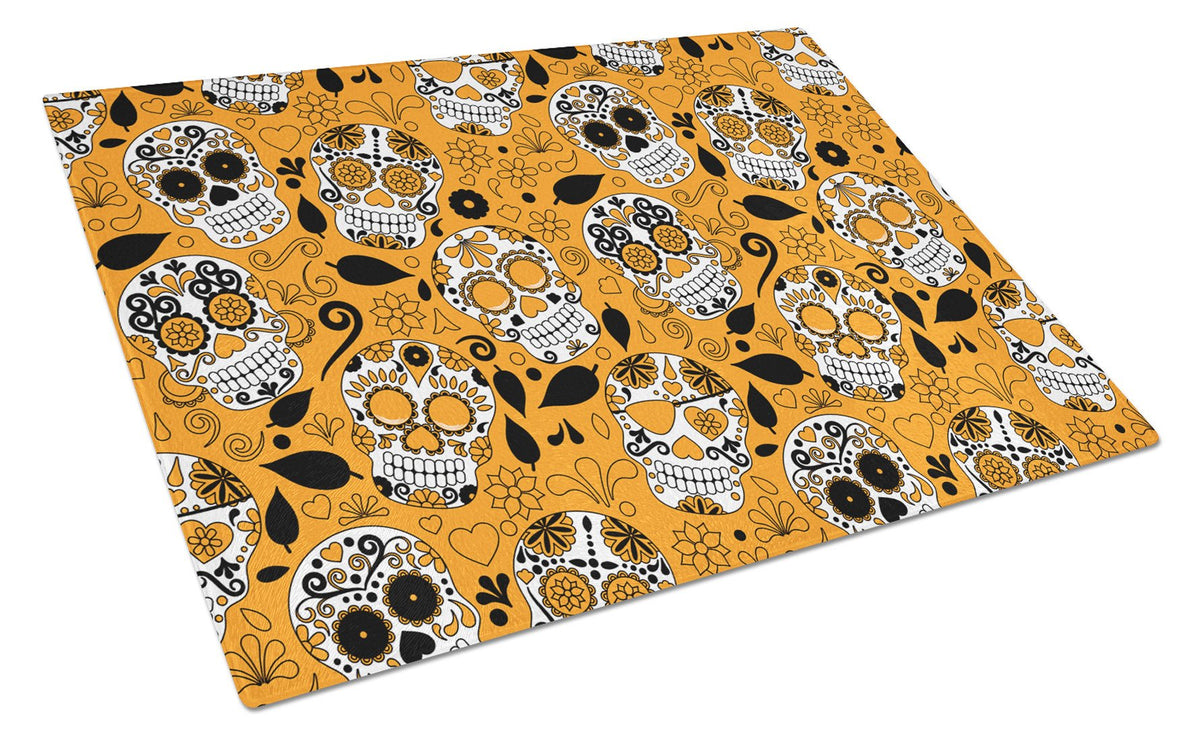 Day of the Dead Orange Glass Cutting Board Large BB5118LCB by Caroline&#39;s Treasures
