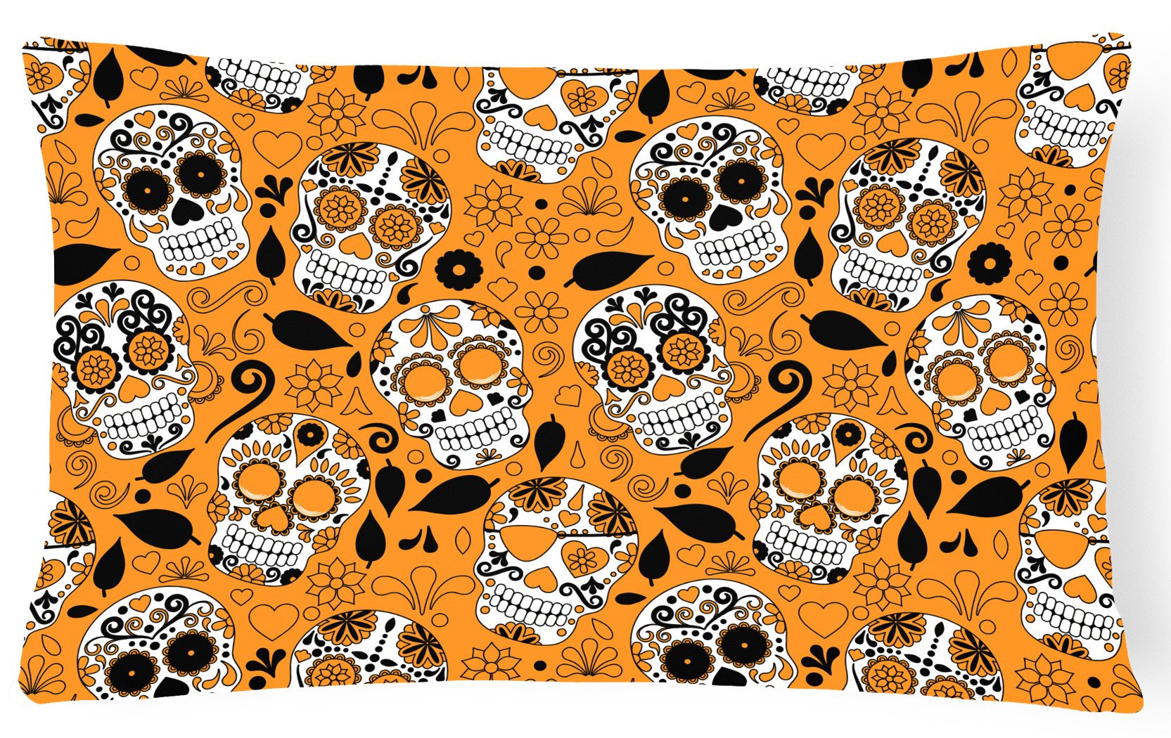 Day of the Dead Orange Canvas Fabric Decorative Pillow BB5118PW1216 by Caroline's Treasures