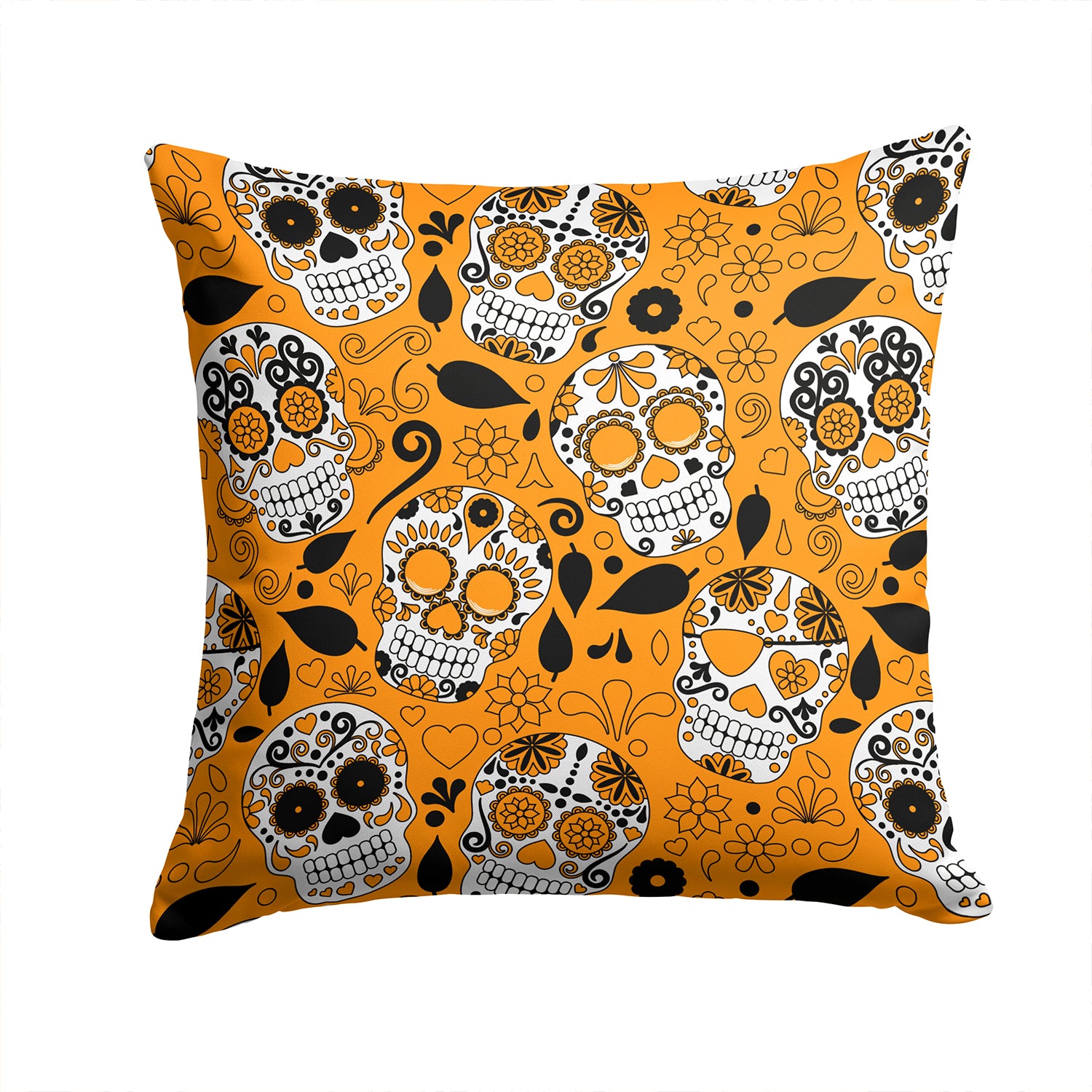 Day of the Dead Orange Fabric Decorative Pillow BB5118PW1414 - the-store.com