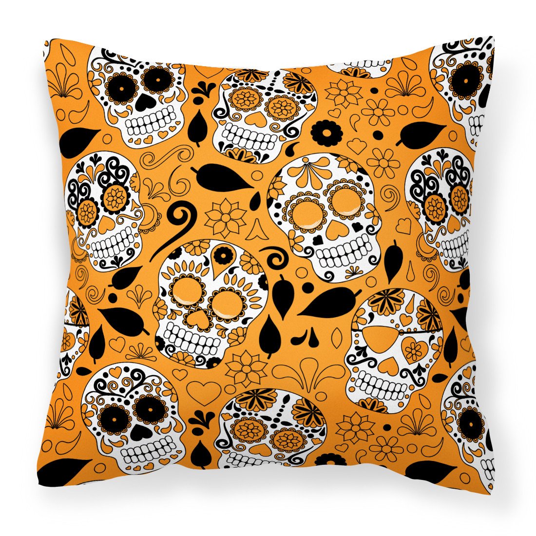Day of the Dead Orange Fabric Decorative Pillow BB5118PW1818 by Caroline&#39;s Treasures