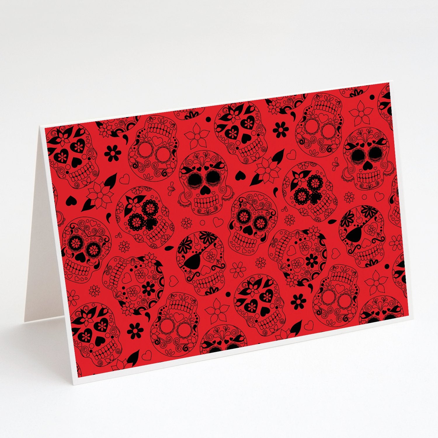 Buy this Day of the Dead Red Greeting Cards and Envelopes Pack of 8