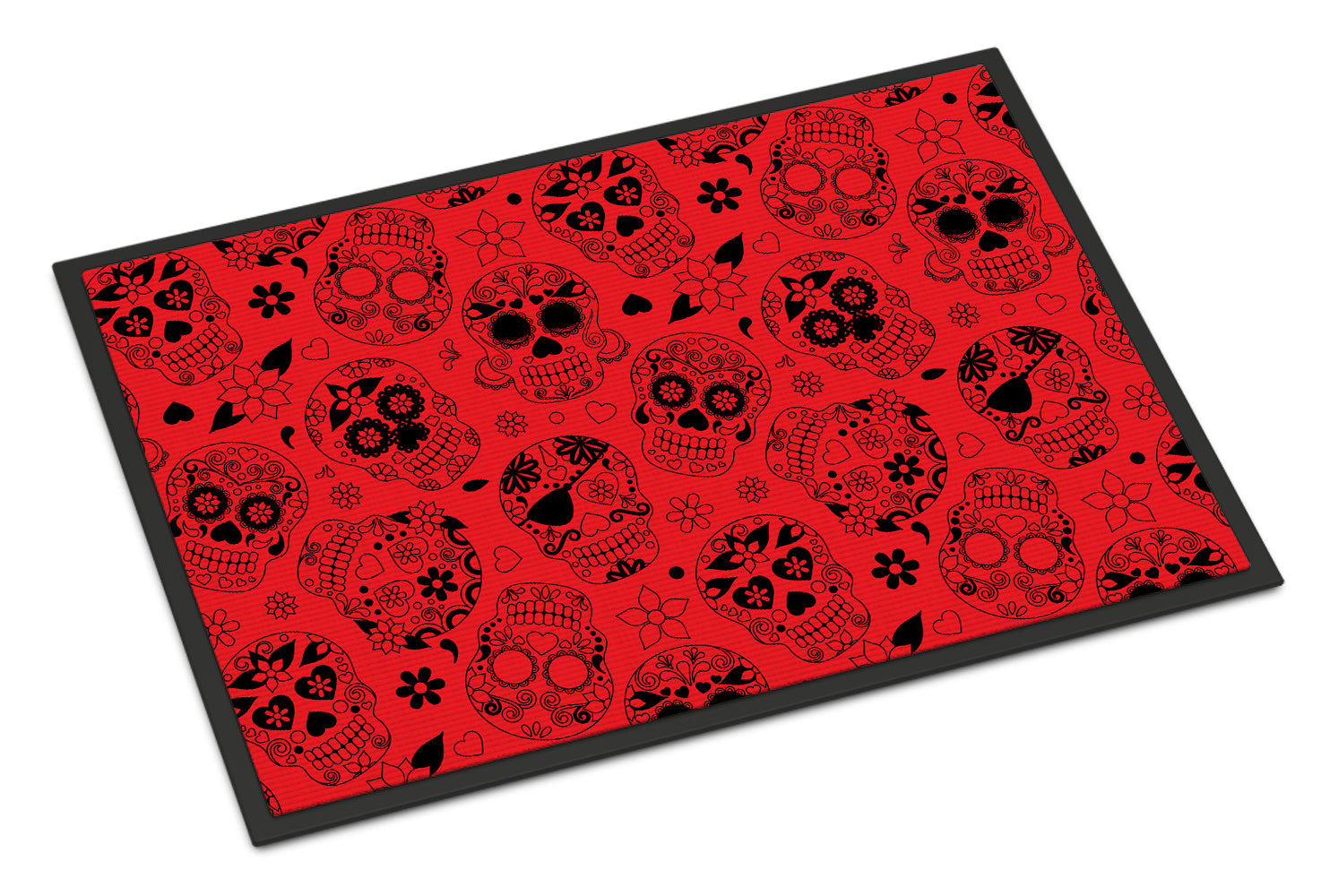 Day of the Dead Orange Indoor or Outdoor Mat 18x27 BB5119MAT - the-store.com