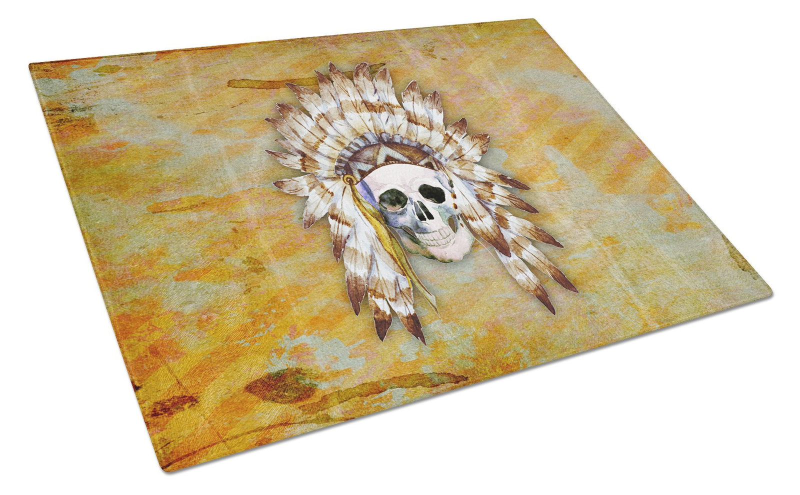 Day of the Dead Indian Skull Glass Cutting Board Large BB5121LCB by Caroline's Treasures