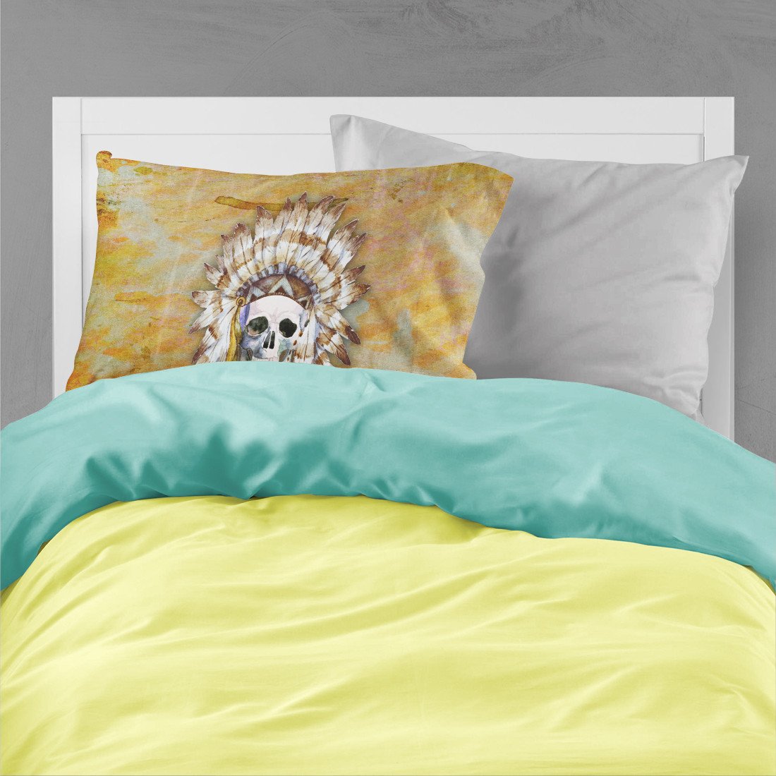 Day of the Dead Indian Skull Fabric Standard Pillowcase BB5121PILLOWCASE by Caroline's Treasures