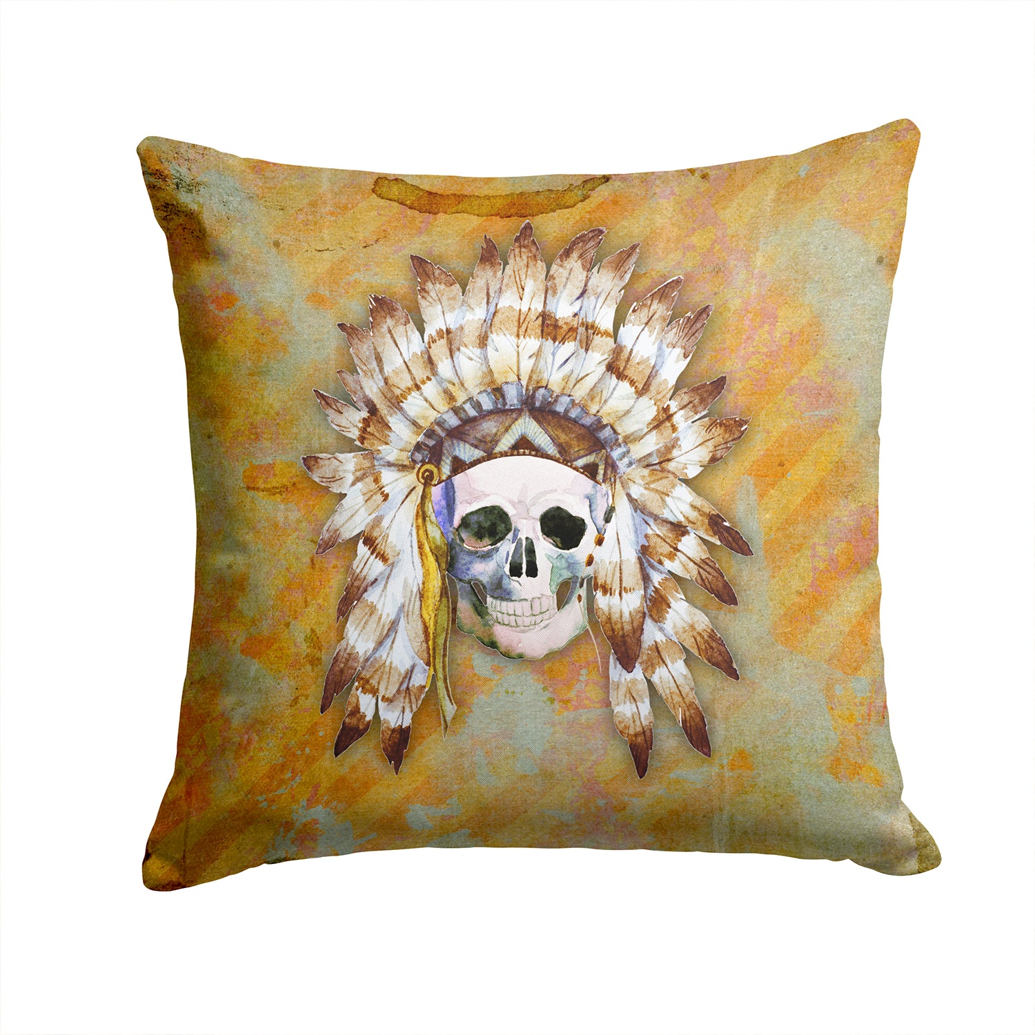 Day of the Dead Indian Skull Fabric Decorative Pillow BB5121PW1414 - the-store.com