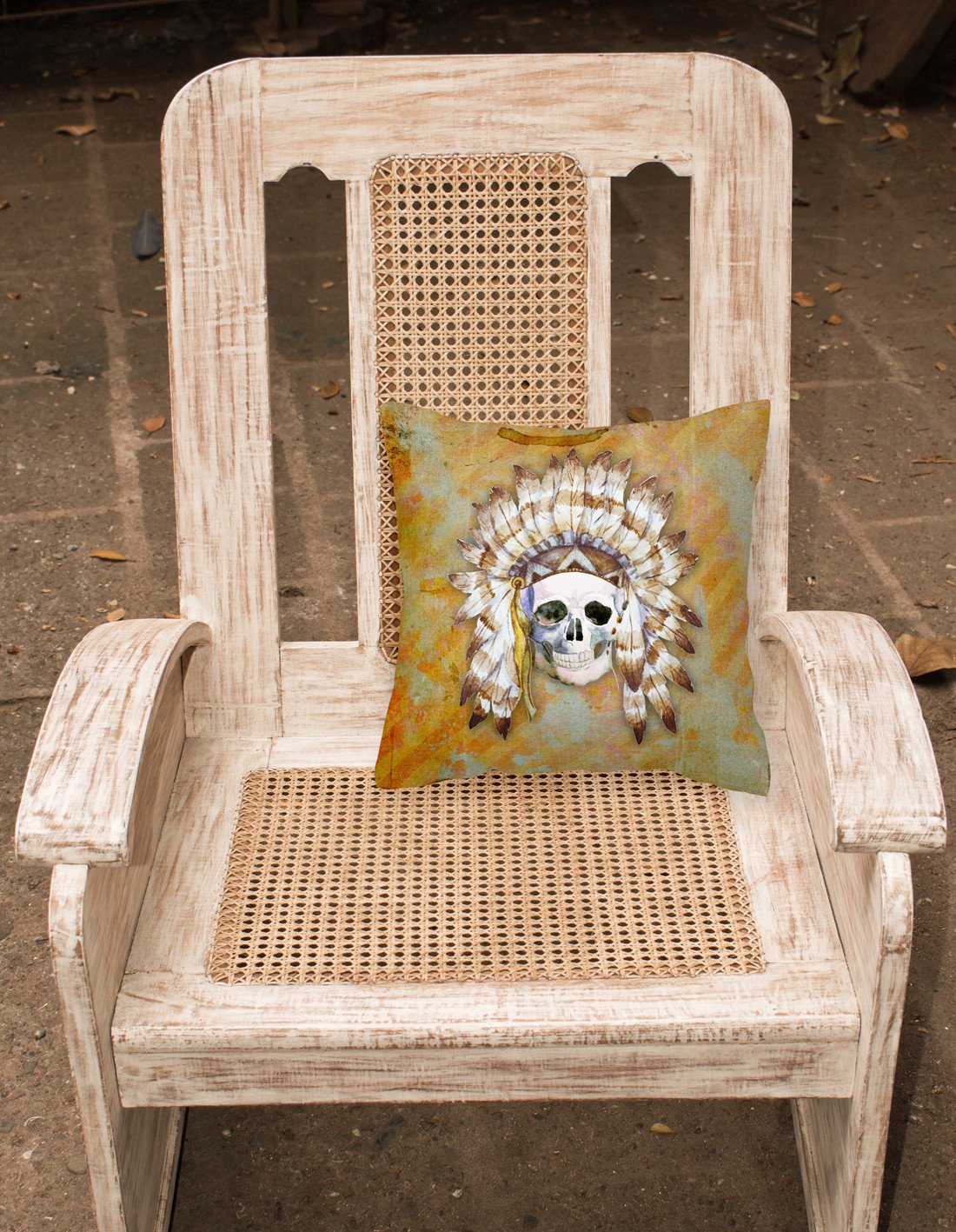 Day of the Dead Indian Skull Fabric Decorative Pillow BB5121PW1818 by Caroline's Treasures