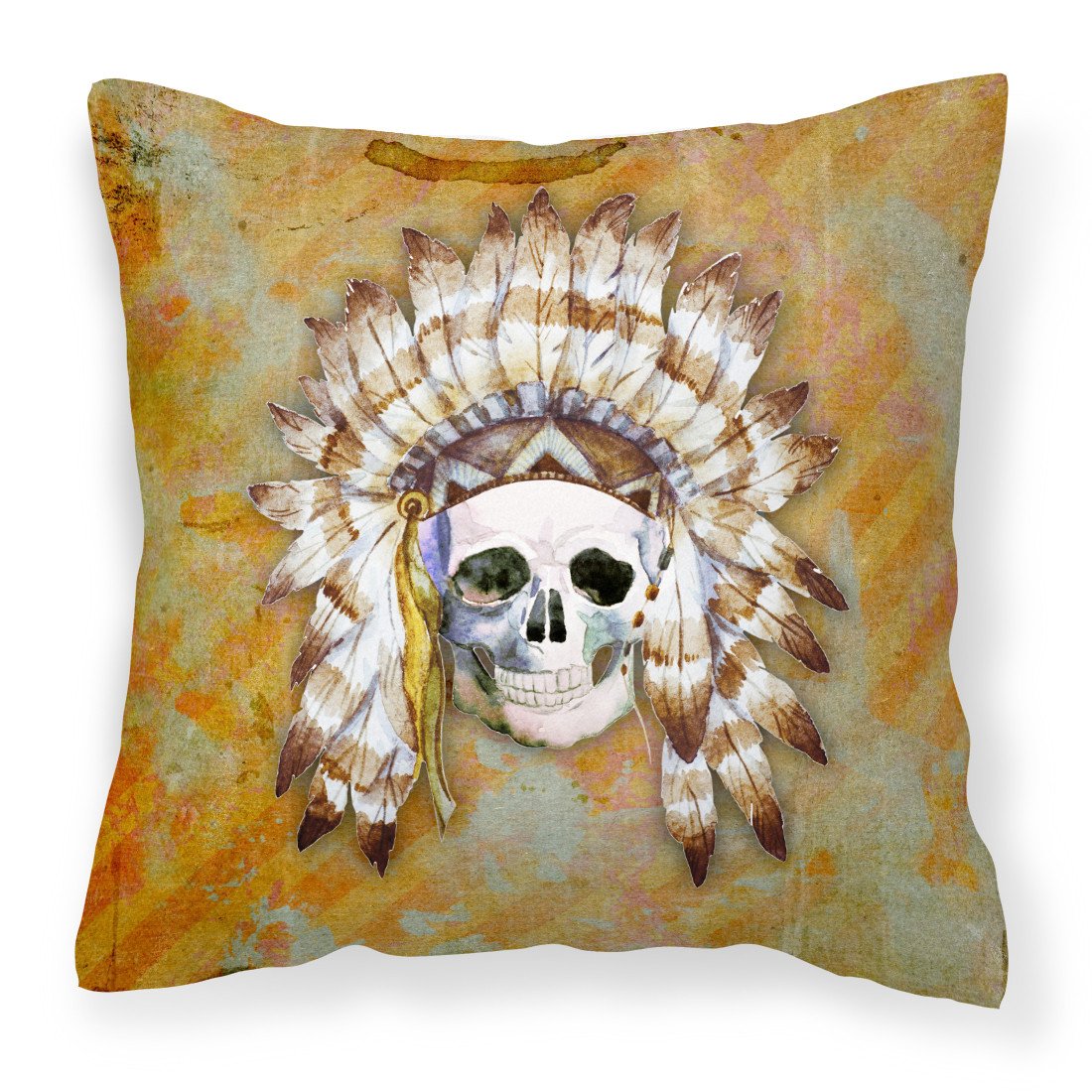 Day of the Dead Indian Skull Fabric Decorative Pillow BB5121PW1818 by Caroline's Treasures