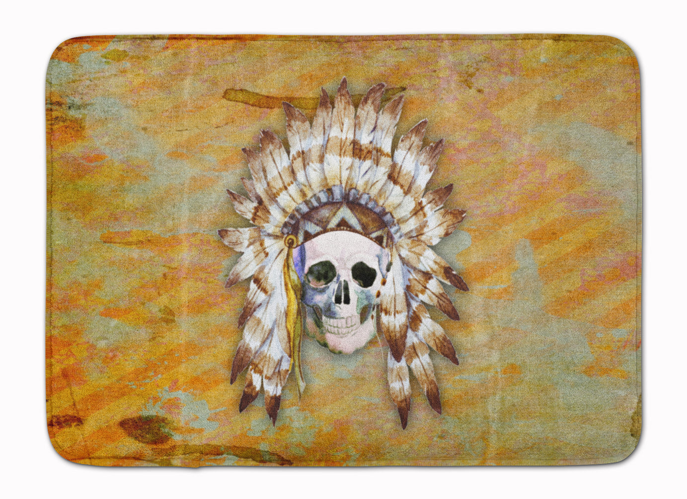 Day of the Dead Indian Skull Machine Washable Memory Foam Mat BB5121RUG - the-store.com