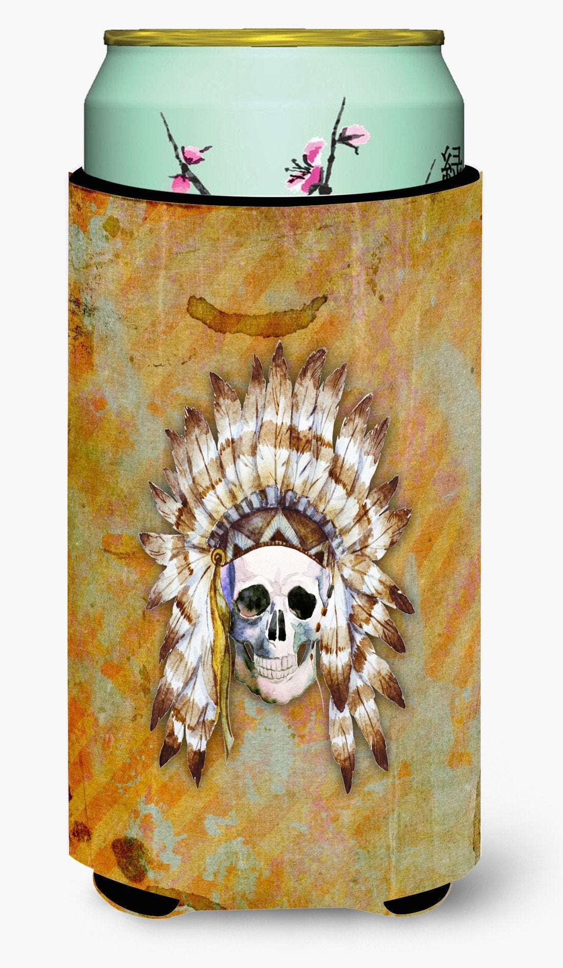 Day of the Dead Indian Skull Tall Boy Beverage Insulator Hugger BB5121TBC by Caroline's Treasures