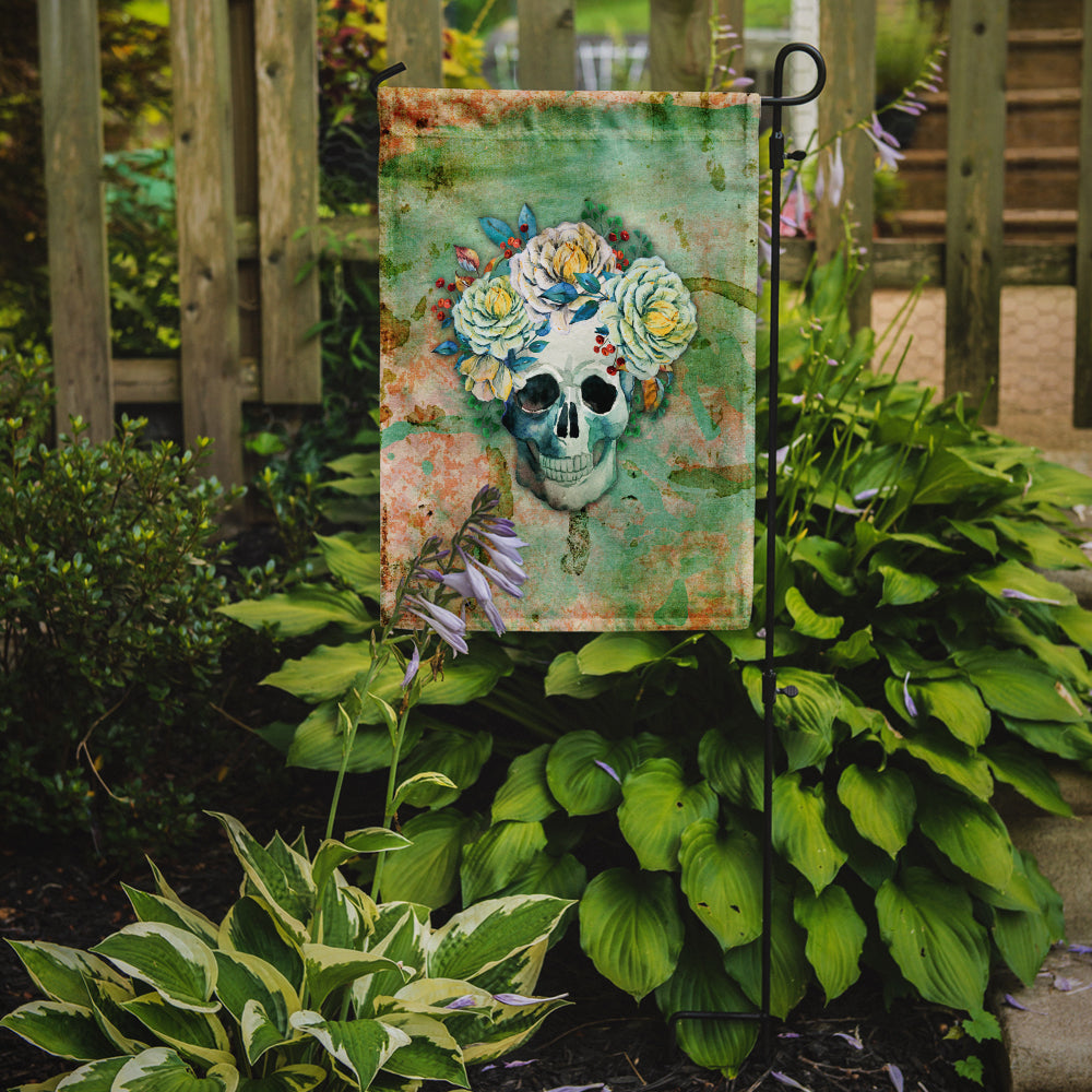 Day of the Dead Skull with Flowers Flag Garden Size BB5124GF  the-store.com.