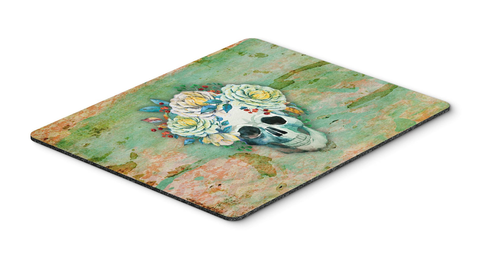 Day of the Dead Skull with Flowers Mouse Pad, Hot Pad or Trivet BB5124MP by Caroline's Treasures