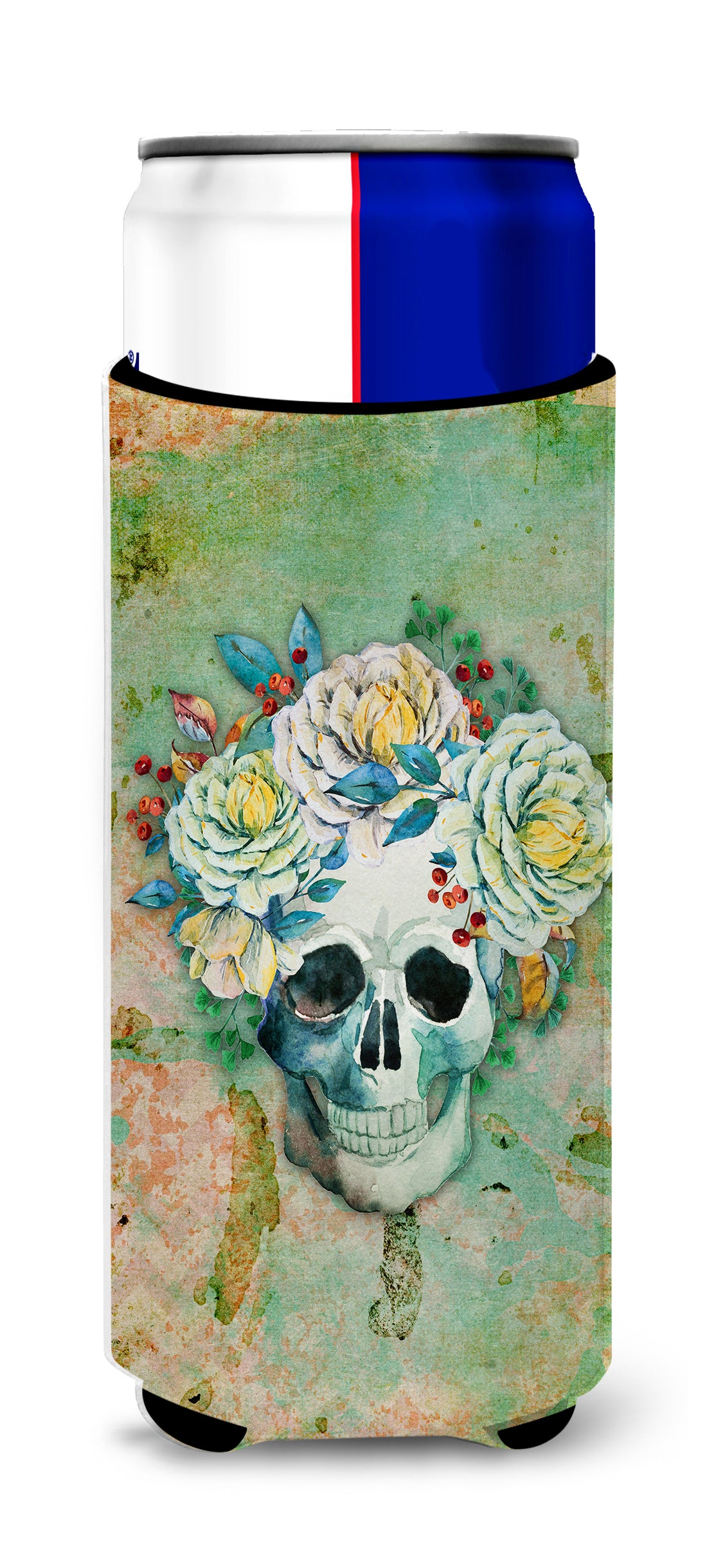 Day of the Dead Skull with Flowers  Ultra Hugger for slim cans BB5124MUK