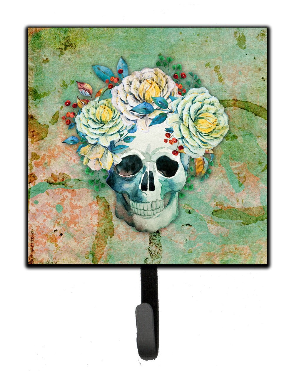 Day of the Dead Skull with Flowers Leash or Key Holder BB5124SH4 by Caroline's Treasures