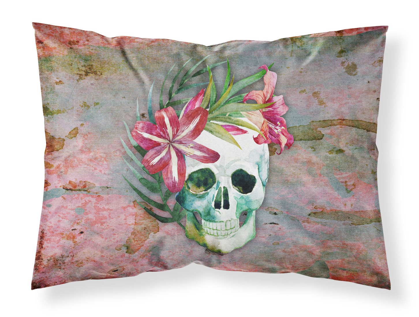 Day of the Dead Skull Flowers Fabric Standard Pillowcase BB5125PILLOWCASE by Caroline's Treasures