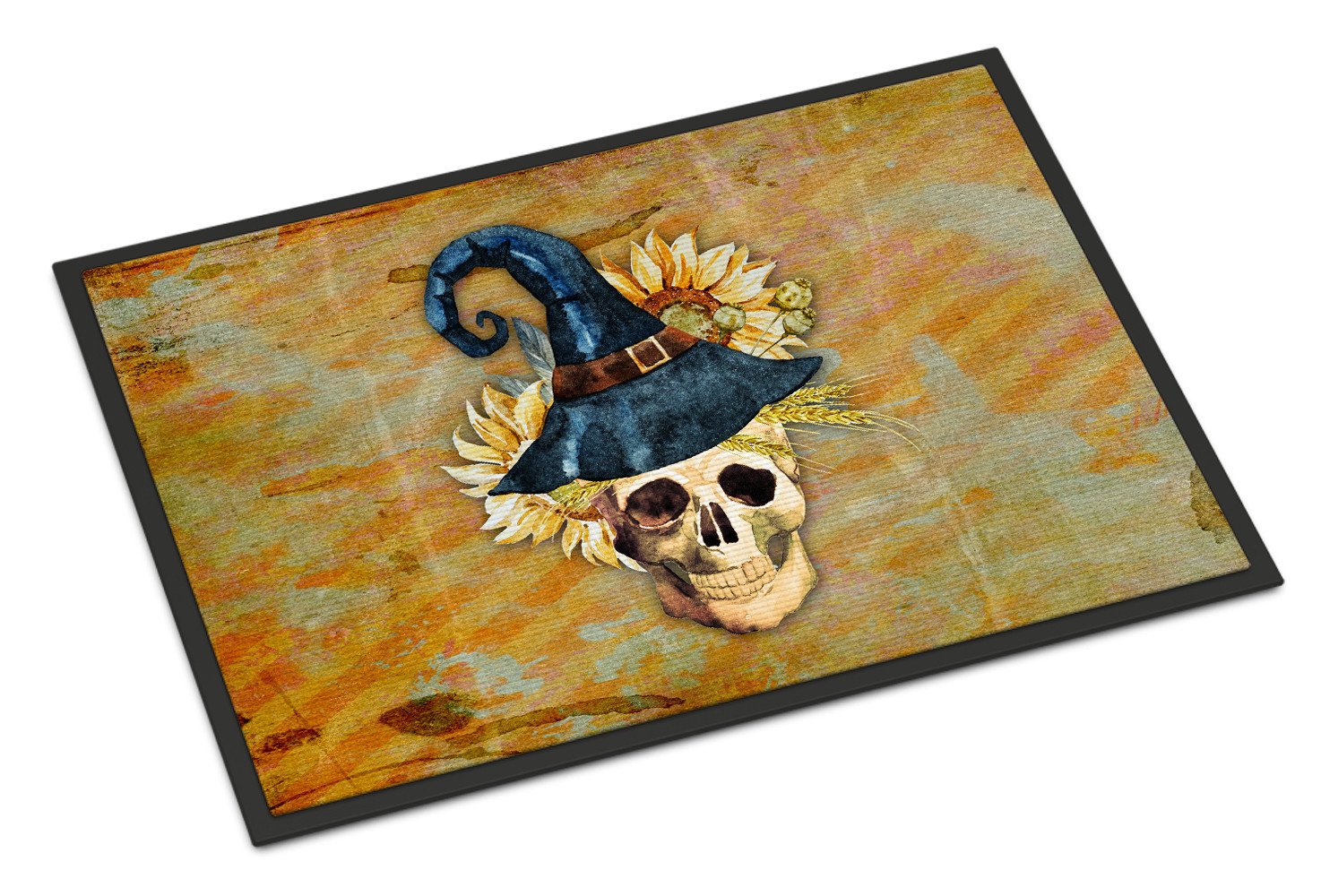 Day of the Dead Witch Skull  Indoor or Outdoor Mat 24x36 BB5126JMAT by Caroline's Treasures