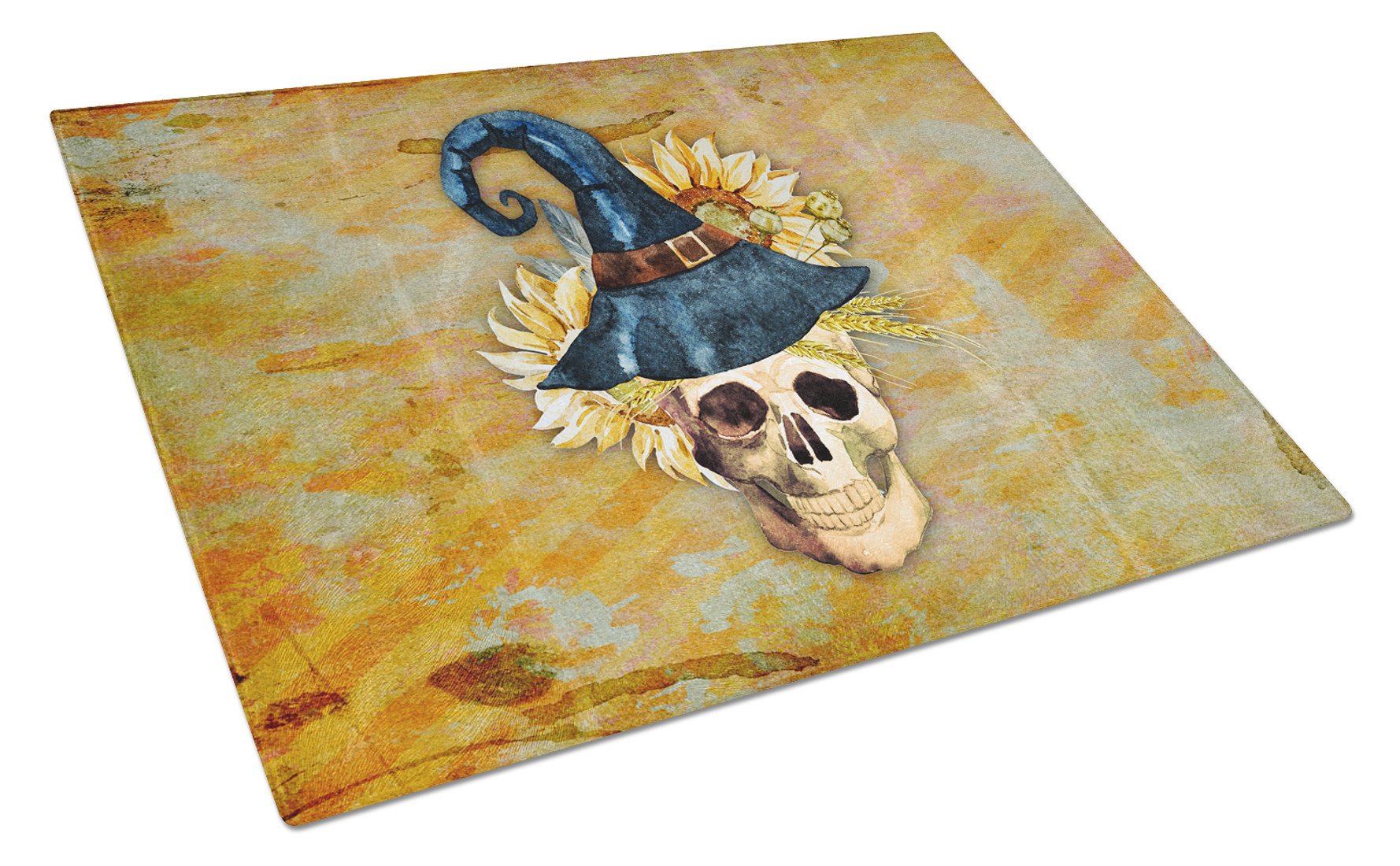 Day of the Dead Witch Skull  Glass Cutting Board Large BB5126LCB by Caroline's Treasures