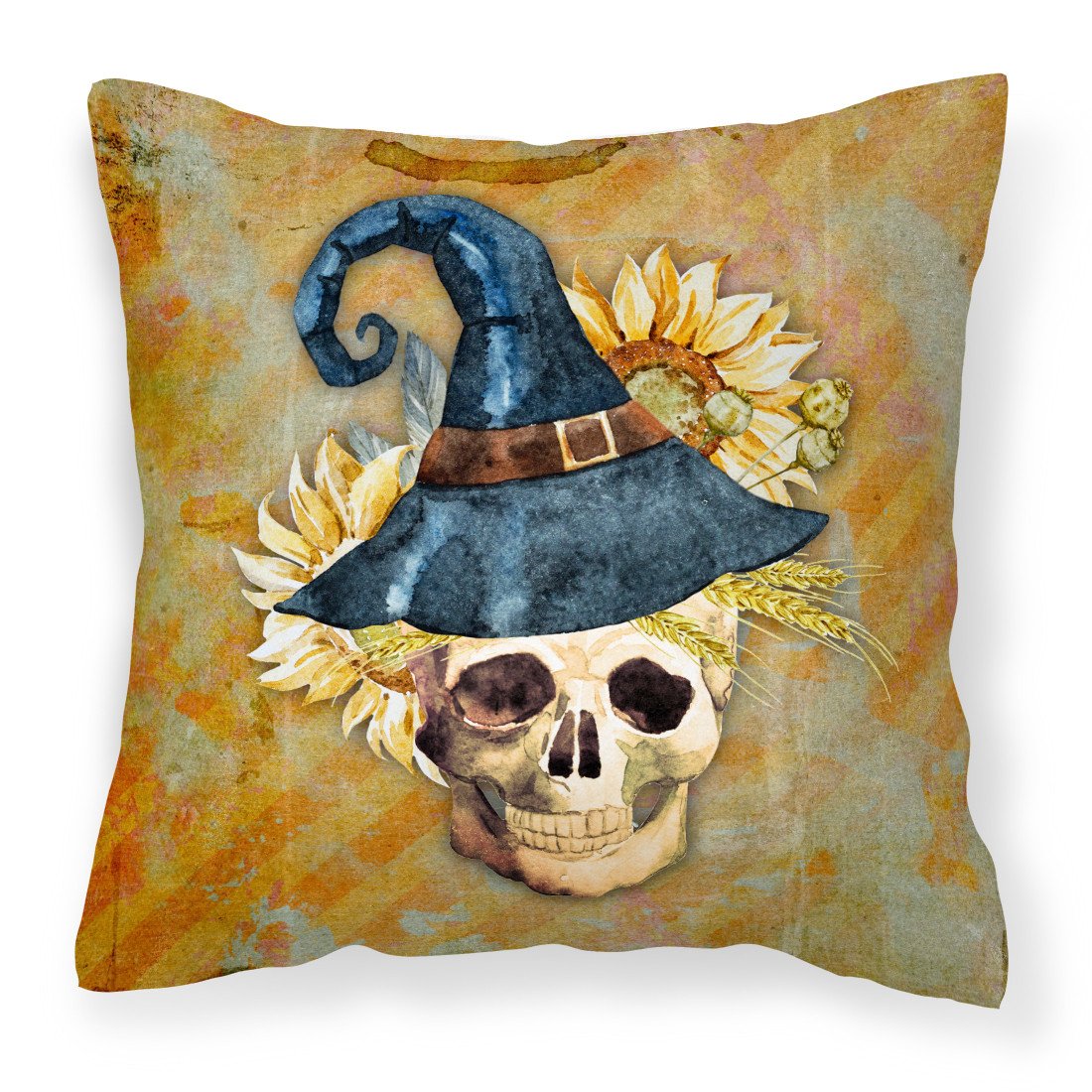 Day of the Dead Witch Skull  Fabric Decorative Pillow BB5126PW1818 by Caroline's Treasures