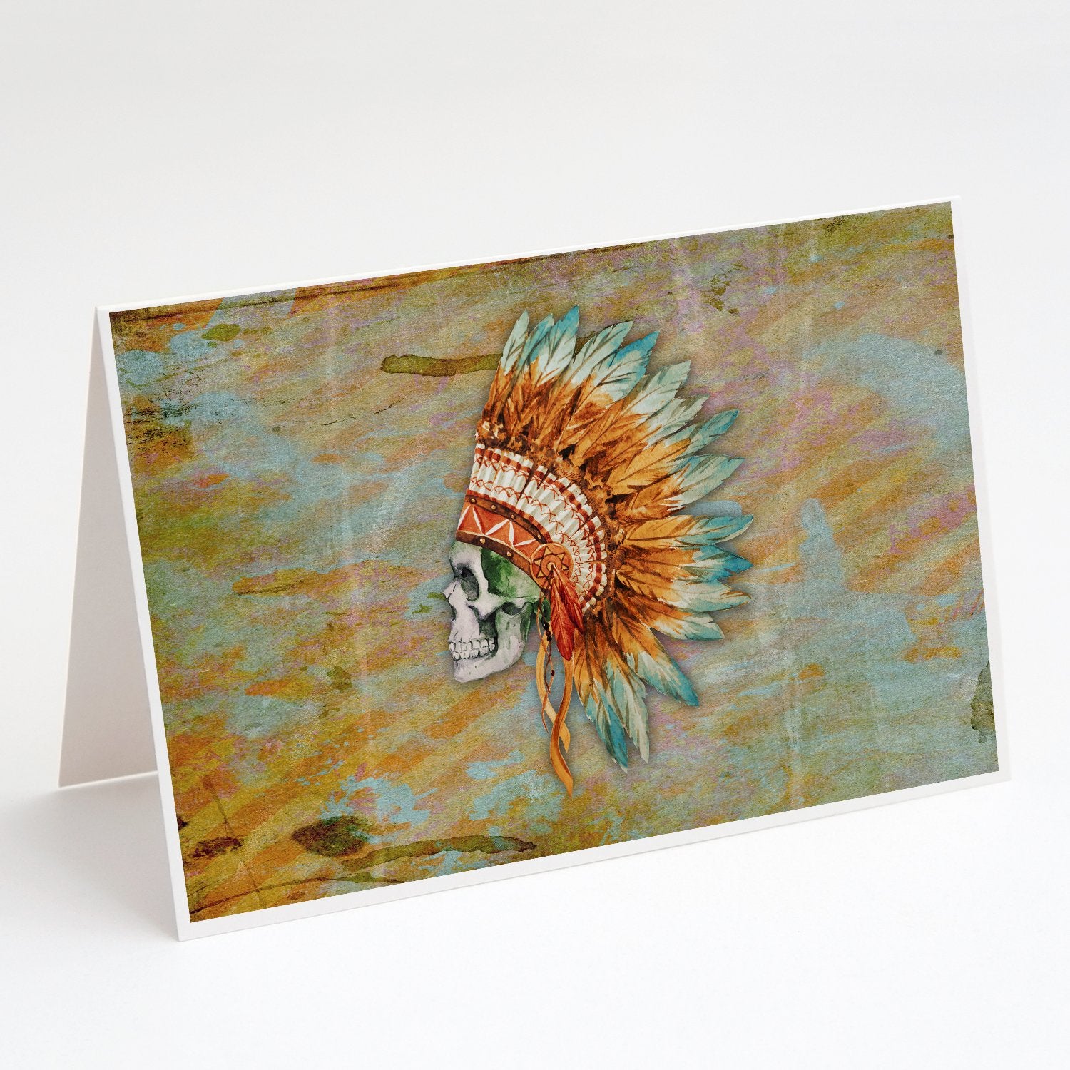 Buy this Day of the Dead Indian Skull  Greeting Cards and Envelopes Pack of 8