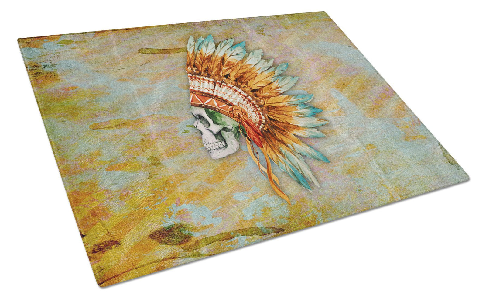 Day of the Dead Indian Skull  Glass Cutting Board Large BB5127LCB by Caroline's Treasures