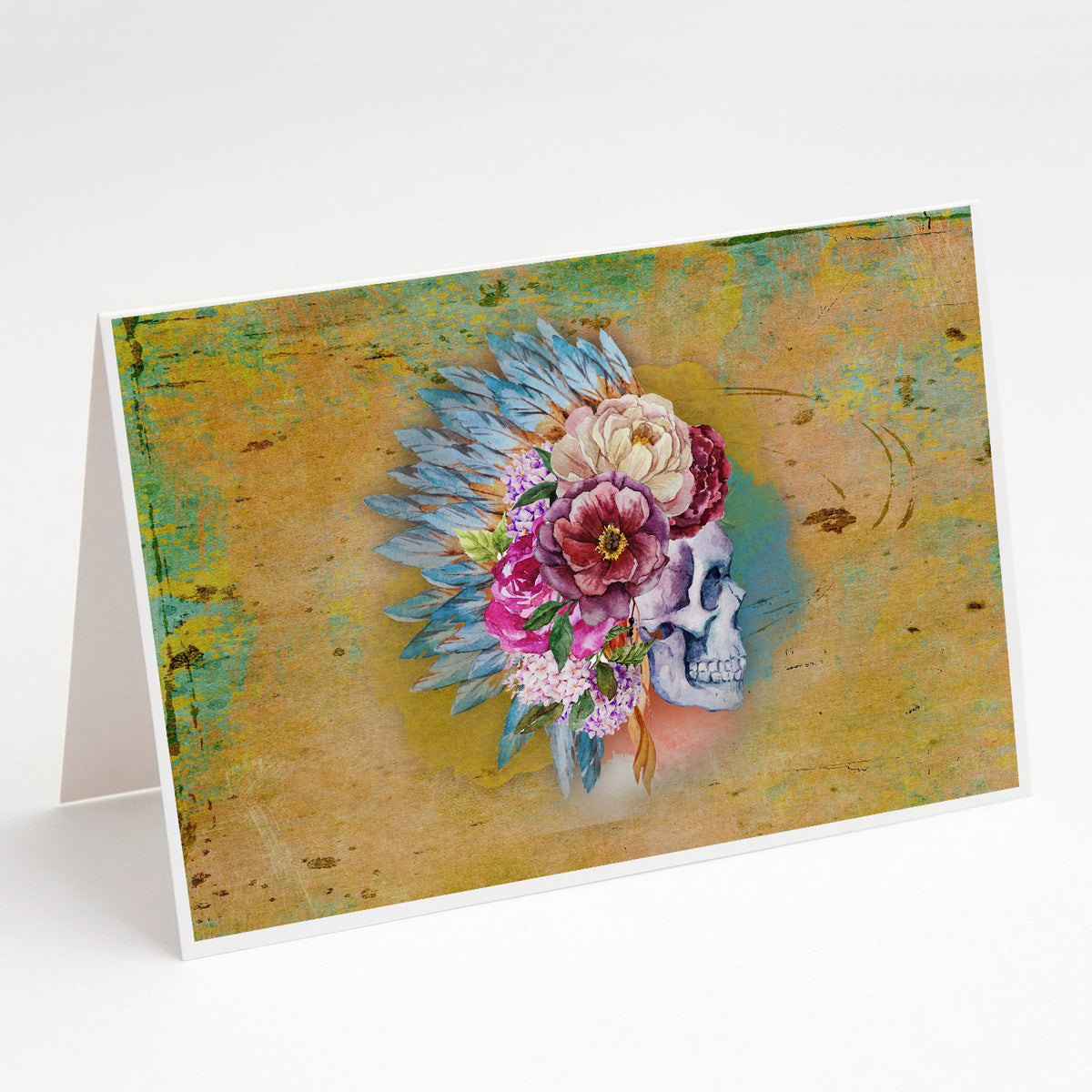Buy this Day of the Dead Flowers Skull  Greeting Cards and Envelopes Pack of 8