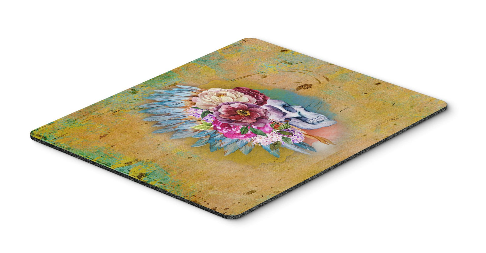 Day of the Dead Flowers Skull  Mouse Pad, Hot Pad or Trivet BB5129MP by Caroline's Treasures