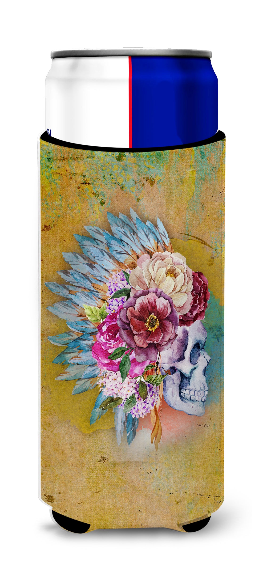 Day of the Dead Flowers Skull   Ultra Hugger for slim cans BB5129MUK  the-store.com.