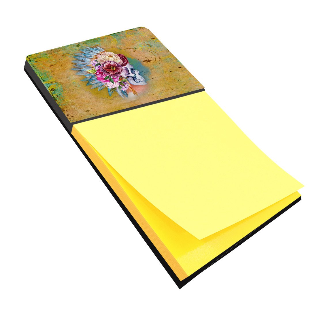 Day of the Dead Flowers Skull  Sticky Note Holder BB5129SN by Caroline's Treasures