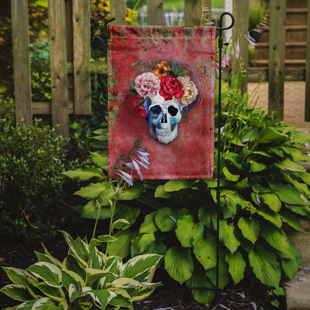 Day of the Dead Red Flowers Skull  Flag Garden Size BB5130GF