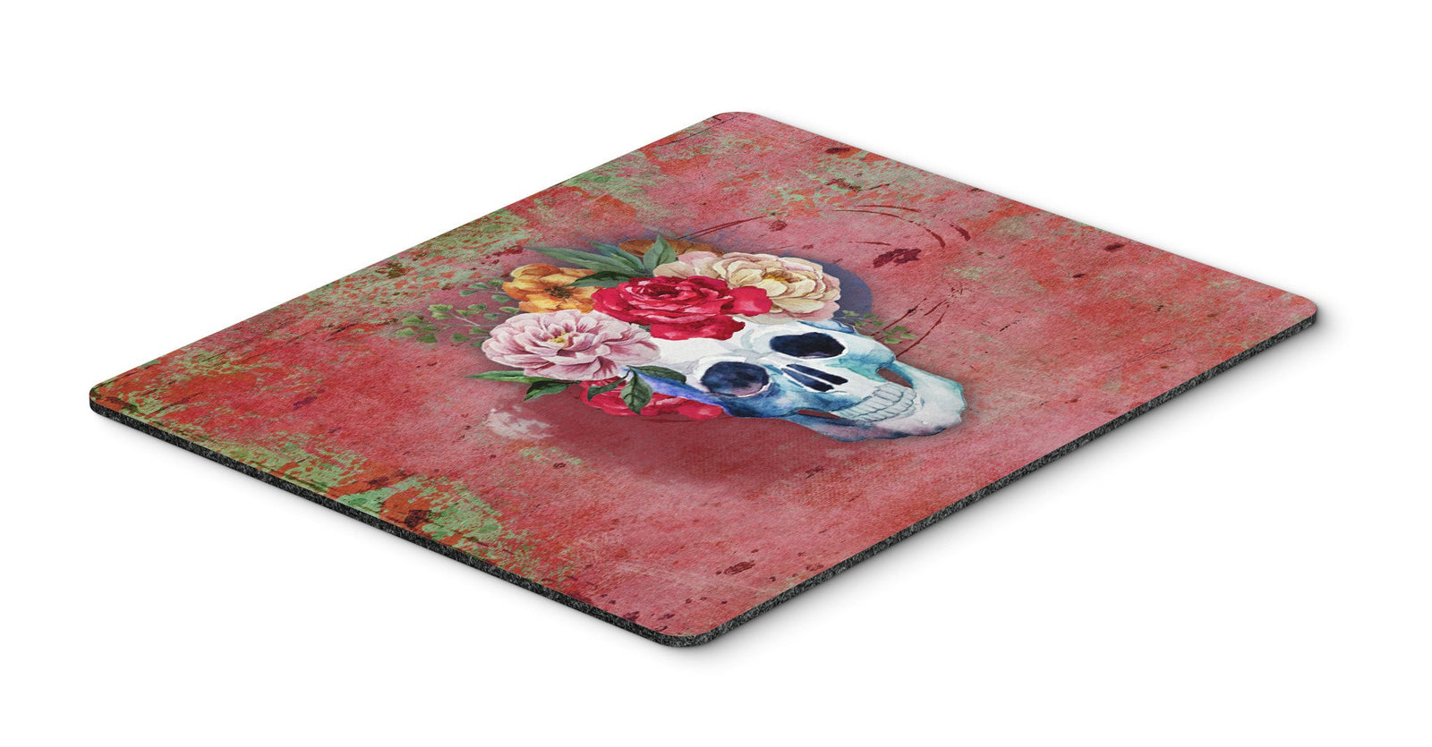 Day of the Dead Red Flowers Skull  Mouse Pad, Hot Pad or Trivet BB5130MP by Caroline's Treasures