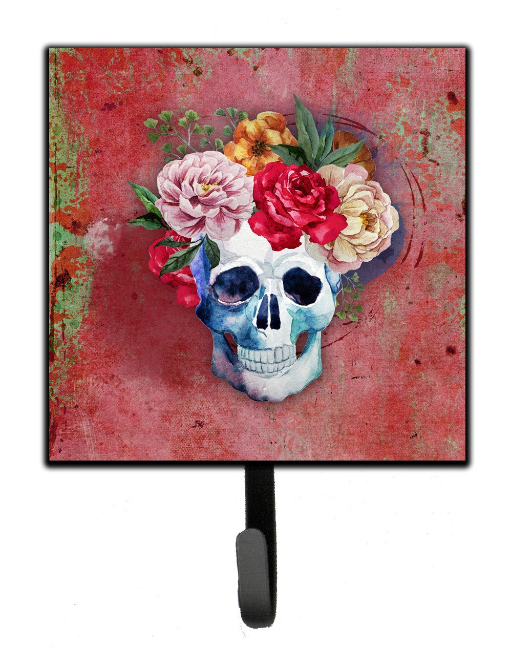 Day of the Dead Red Flowers Skull  Leash or Key Holder BB5130SH4 by Caroline's Treasures