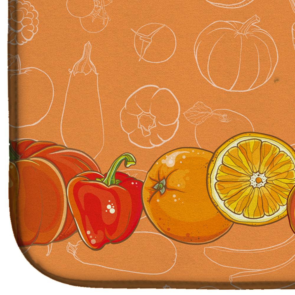 Fruits and Vegetables in Orange Dish Drying Mat BB5131DDM  the-store.com.