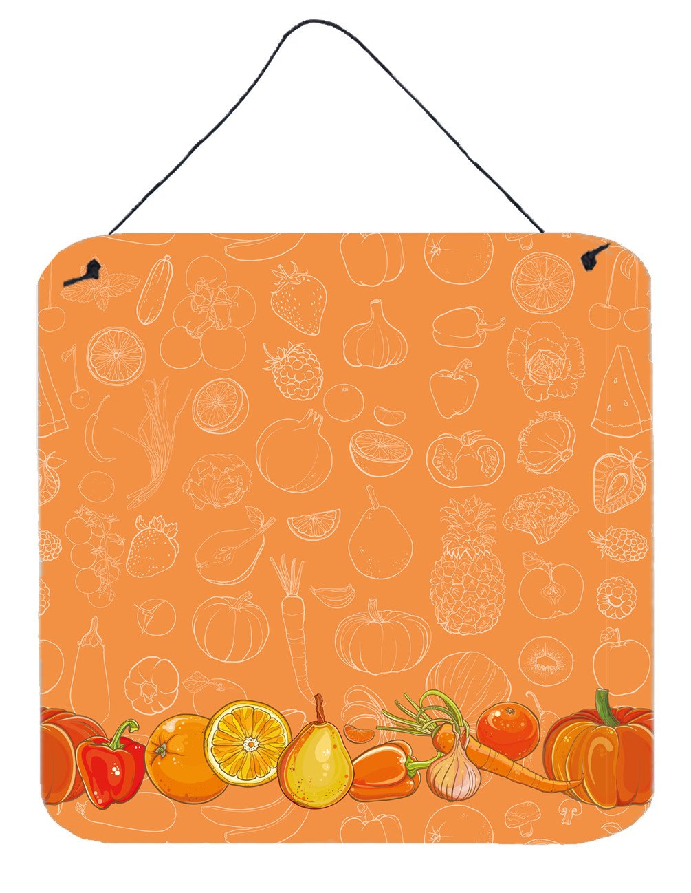 Fruits and Vegetables in Orange Wall or Door Hanging Prints BB5131DS66 by Caroline's Treasures