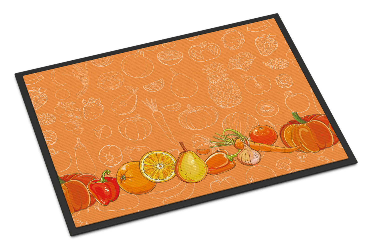 Fruits and Vegetables in Orange Indoor or Outdoor Mat 18x27 BB5131MAT - the-store.com