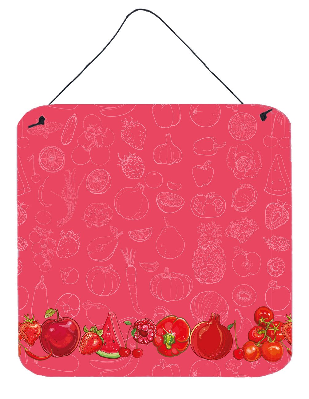 Fruits and Vegetables in Red Wall or Door Hanging Prints BB5133DS66 by Caroline's Treasures
