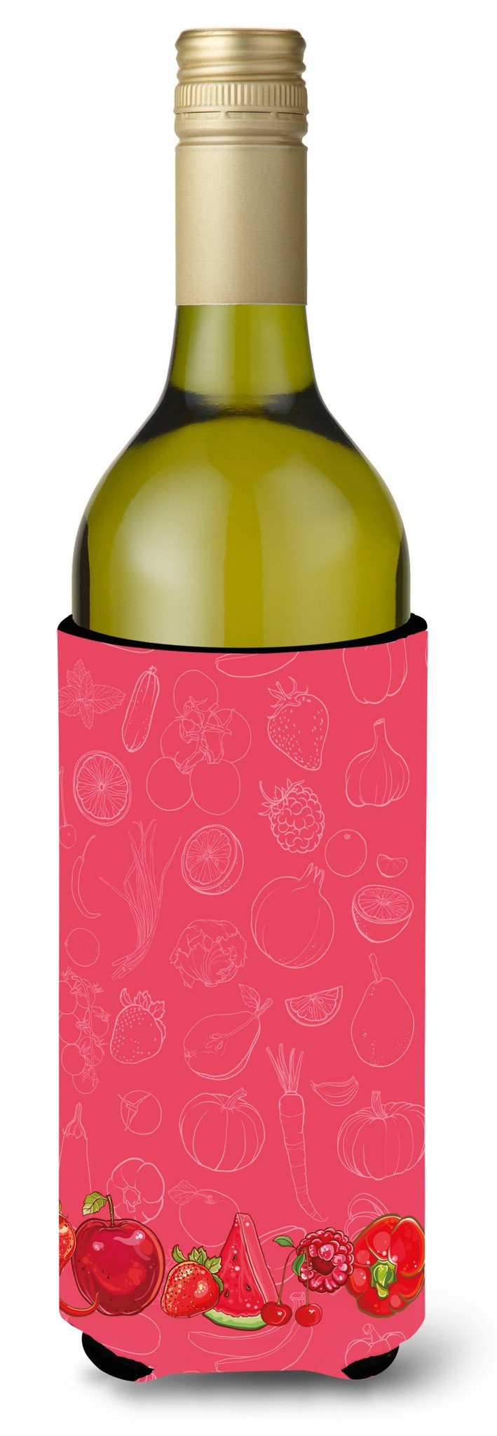 Fruits and Vegetables in Red Wine Bottle Beverge Insulator Hugger BB5133LITERK by Caroline's Treasures