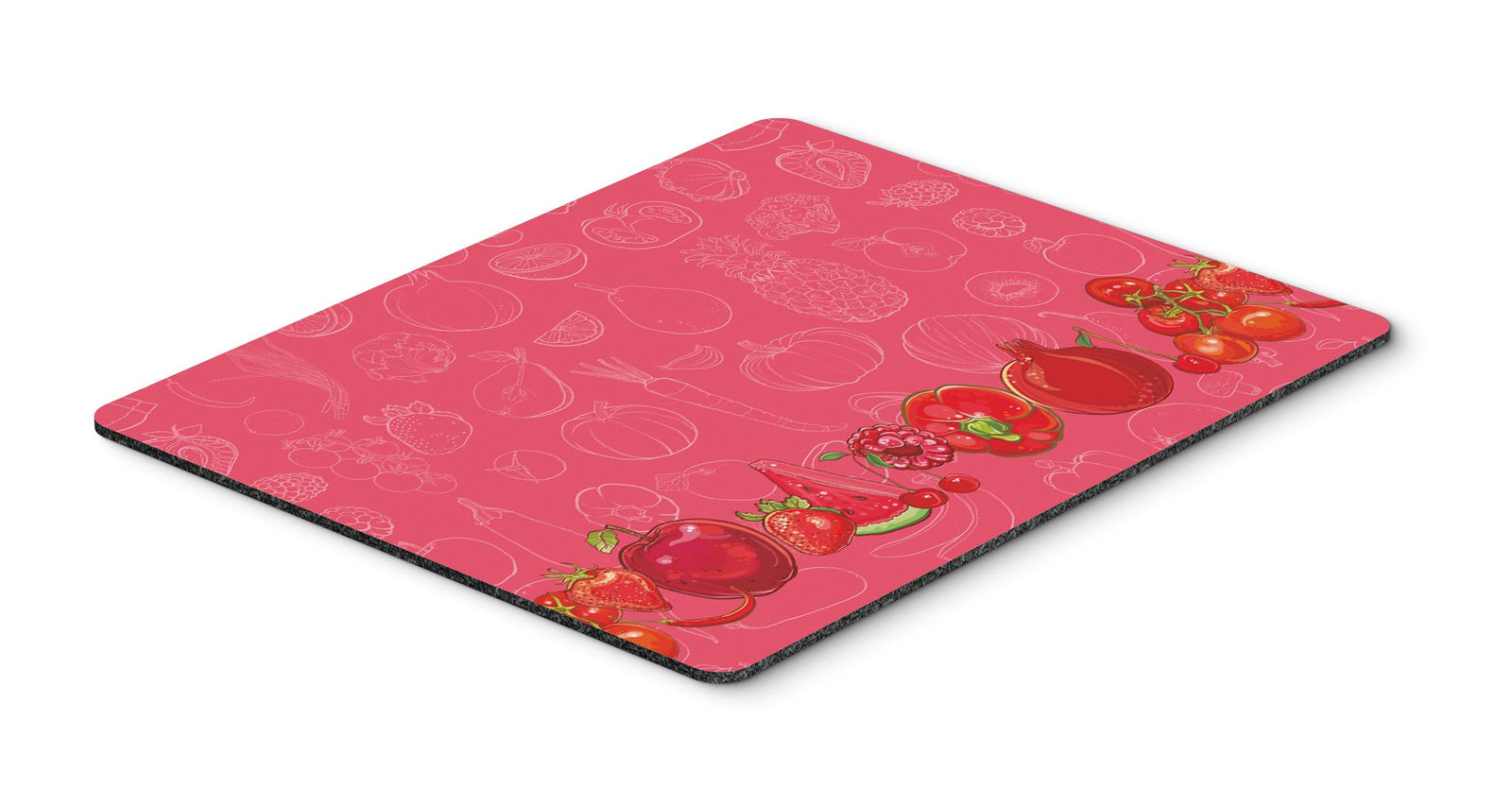 Fruits and Vegetables in Red Mouse Pad, Hot Pad or Trivet BB5133MP by Caroline's Treasures