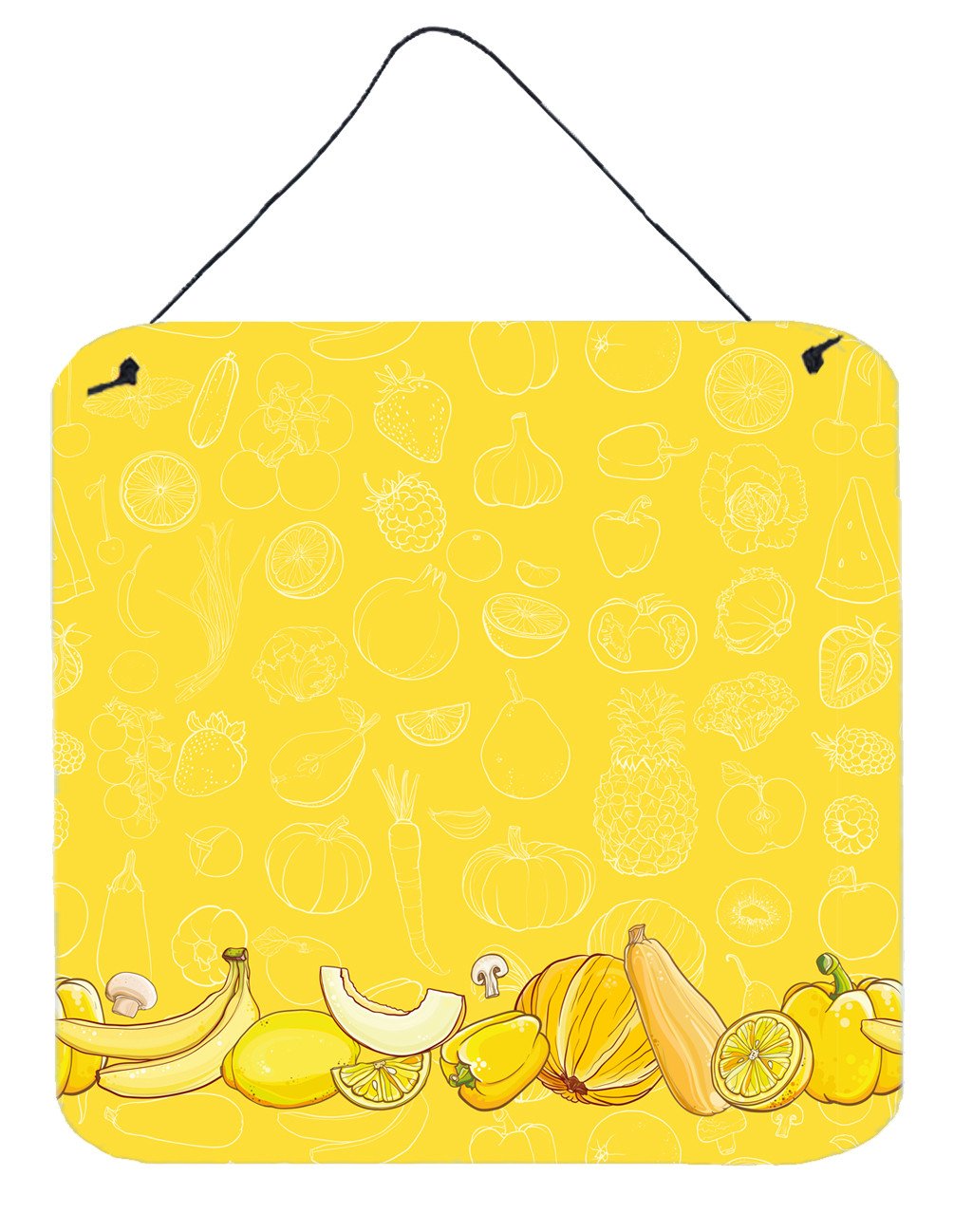 Fruits and Vegetables in Yellow Wall or Door Hanging Prints BB5134DS66 by Caroline's Treasures